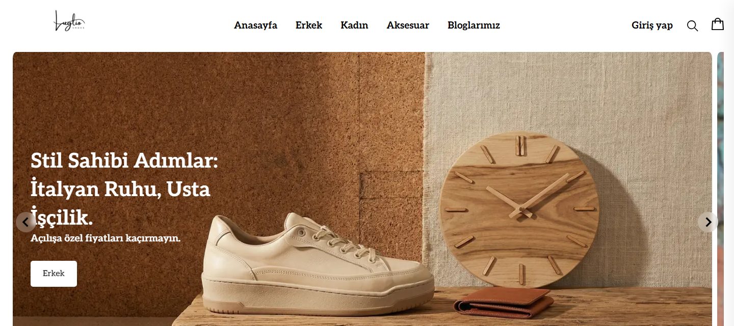 Luglio Shoes e-ticaret sitesi
